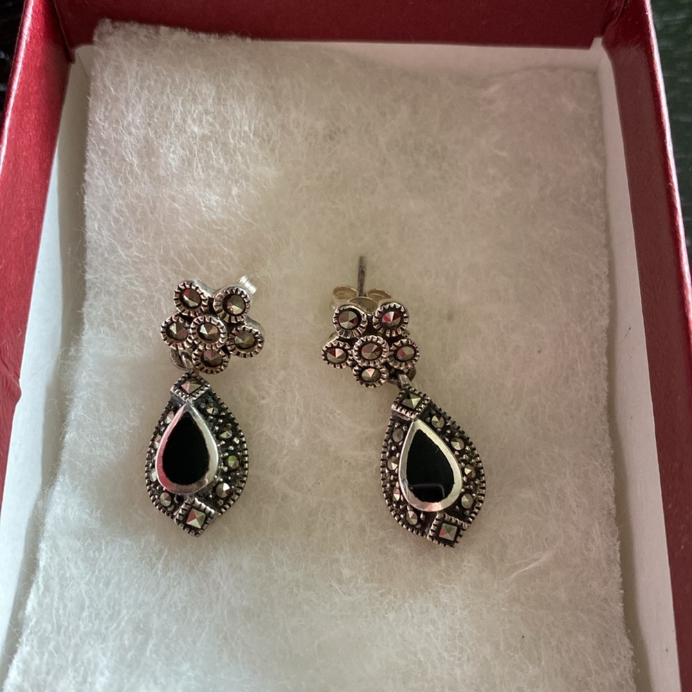 New in box vintage marcasite earrings from the Museum Company.